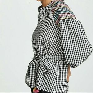 Madwell Black/White Gingham Top